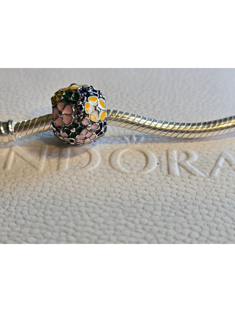 Pandora s925 silver charm bead flower
